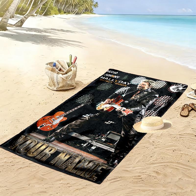 Name Custom Johnny Print Beach Towel, Large Soft Quick Dry Towel for Beach Camping Swimming