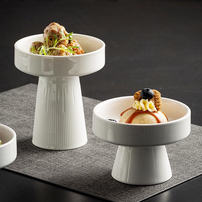 Ceramic Short-Foot Fruit & Dessert Plate Set
