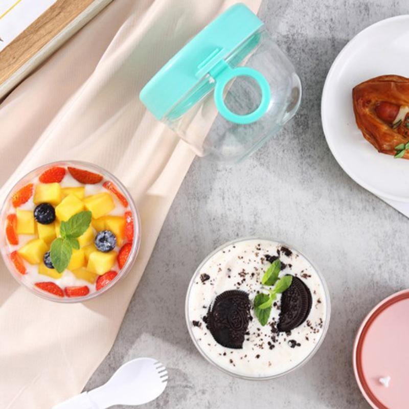 Контейнер для овсянки на ночь, переносные стаканчики для овсянки с крышками и ложкой, банка для еды