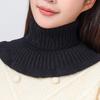 Winter Windproof Knitted Fake Collar Scarf With Wooden Ear Women Turtleneck Warm Knitted False Fake Collar Detachable Scarf