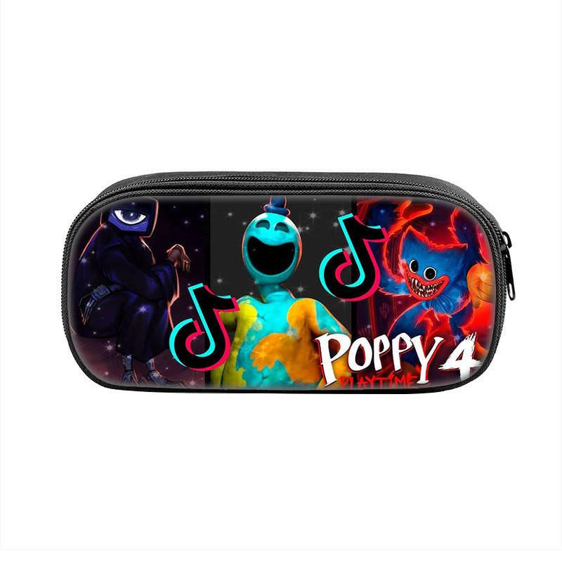 Принт с персонажами игры Poppy Playtime Однослойная сумка для хранения канцелярских принадлежностей для студентов и подростков