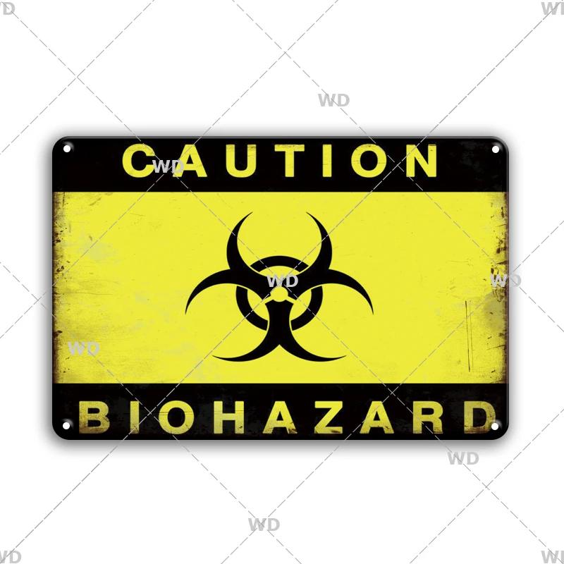 Caution Metal Tin Sign Vintage Metal Plaque Warning Slogan Retro Metal Posters Plate Signs Door Factory Home Wall Decor