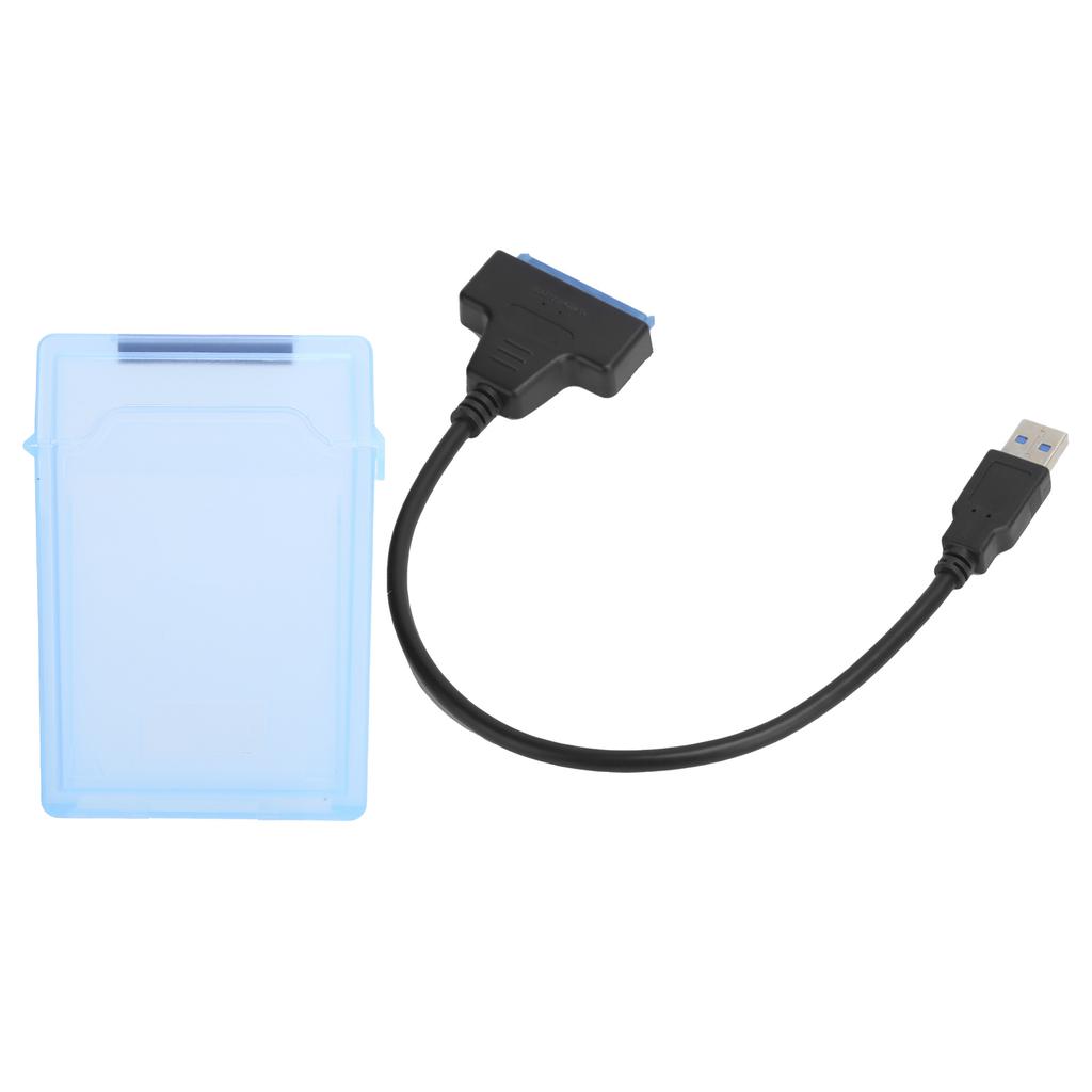 Кабель-адаптер для жесткого диска 2,5 дюйма SATA USB3.0 Кабель для преобразования HDD SSD с защитной коробкойСиний