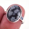 Natural Snowflake Obsidian Gemstone Handmade 925 Sterling Silver Ring S.7 T2W29