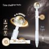 Rotating Planet Black Gel Pen: Floating Push-Button, Smooth 0.5mm, Quick-Drying, Water-Based Ink