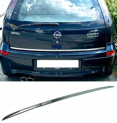 Opel CORSA C — Хромированная отделка багажника — Акцент на задней двери — Деталь задней части автомобиля премиум-класса — Тюнинг задней двери с усилением блеска
