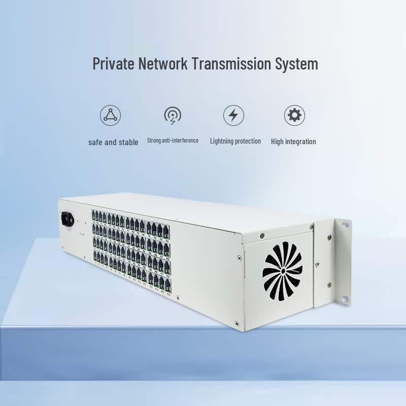 Guotong Future GT PCM64A-4ETH 64-канальный телефонный и 4-портовый Ethernet оптоволоконный мультиплексор