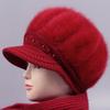Зимняя шапка женская плюшевая шапка из кроличьего пуха человеческая термошапка утолщенная вязаная хлопковая шапка