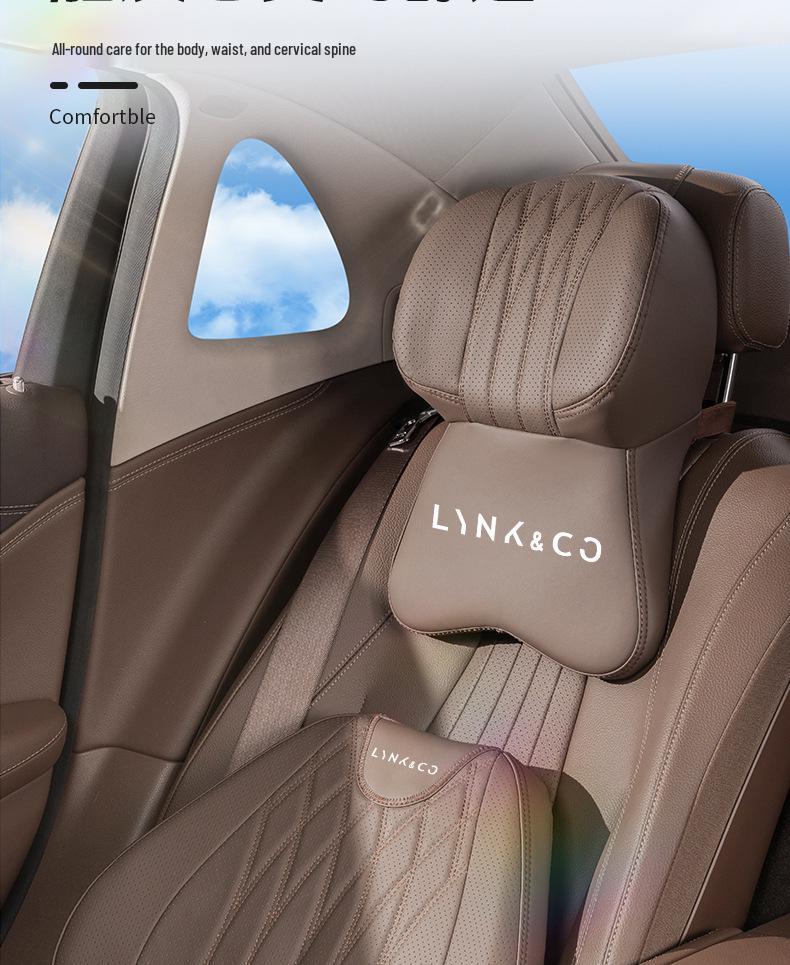 Lynk & Co Car Headrest & Lumbar Support Set for 01/06/07/08/09/10EMP/Z20/900 - Neck & Waist Protection.