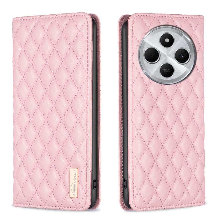 Diamond Lattice Magnetic Leather Flip Phone Case For Redmi