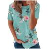 Digital Printed Summer Pullover Short Sleeved Floral Printed Loose Round Neck Women's T-shirt
