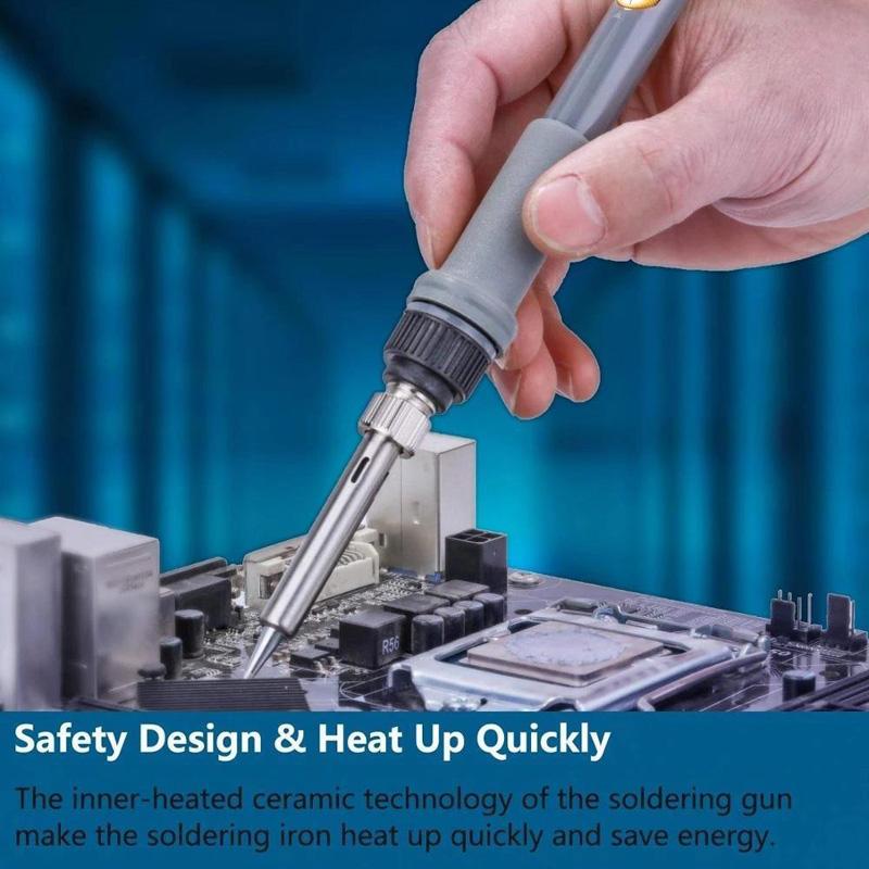 Электрический паяльник с регулируемой температурой, переключатель 60 Вт, 220 В, 110 В, сварочный инструмент для ремонта мобильных телефонов, жало паяльника 900 м