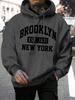 Мужское худи из шерсти с принтом Beooklyn-New York, теплое худи, худи с мехом, повседневное и модное, большого размера, 1631