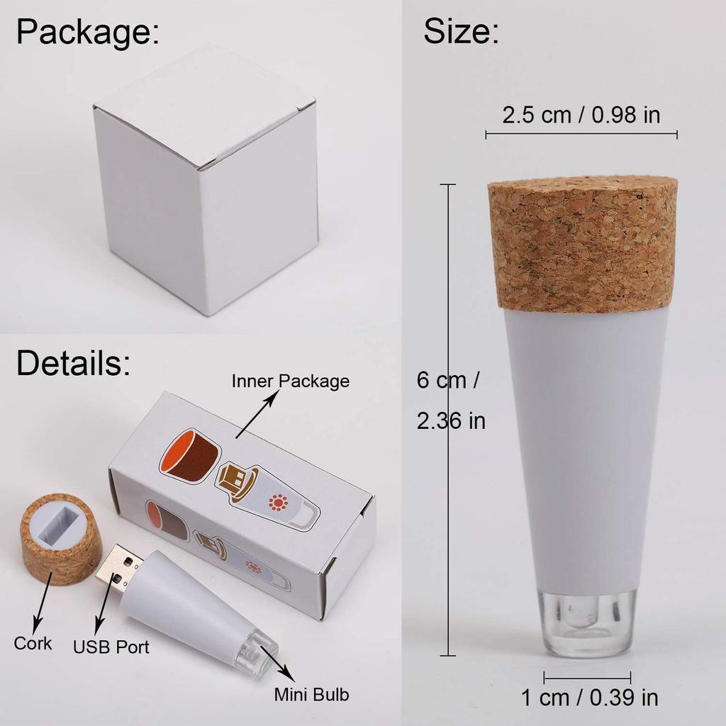 USB-подсветка для бутылок, мини-светильник в форме пробки, работающий от аккумулятора, пробковые светильники для бутылок вина, декор для вечеринок, рождественская и свадебная лампа