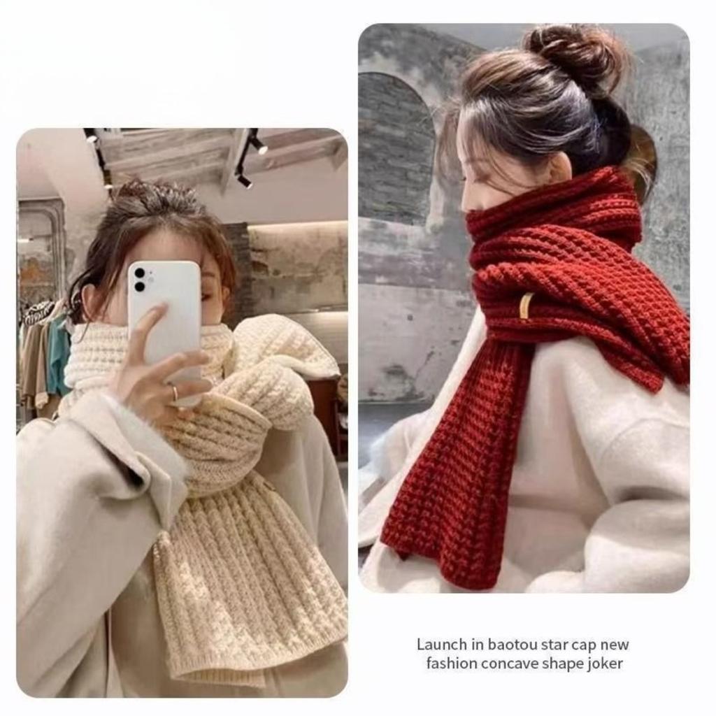 Устойчивый к холоду, Теплый шарф, Женский, Толстый, Шерстяной, Вязаный шарф, Шаль, Вязаный шарф