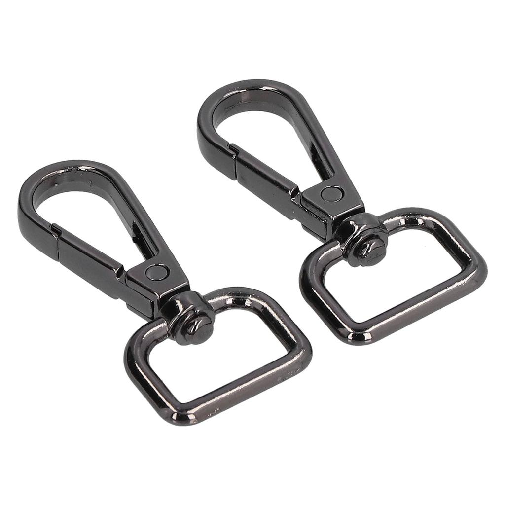 20pcs Lobster Claw Clasps Rotating D Ring Metal Black Lobster Clips for DIY Purse Bag Hammock