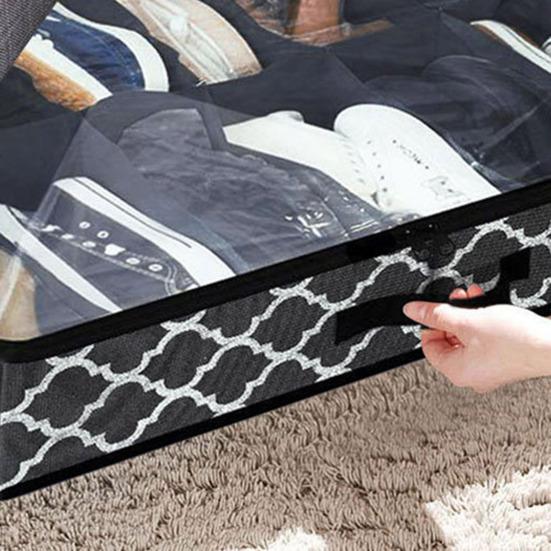 Сумка для хранения обуви Складной контейнер для обуви с ручками Большая вместимость с несколькими отделениями Складной дизайн Органайзер для обуви