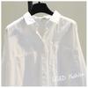 2025 Korean Fashion White Women's Shirt New Spring Long Sleeve Blouses Simple Shirts Buttons Office Lady Tops  12616