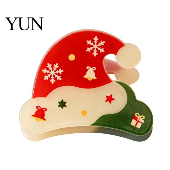 Decorative Hair Pins for Holiday Photos Christmas Cartoon Claw Clip, Cute Clip Women, Non-slip Festive Styling Tools Party Strong Hold Acrylic
