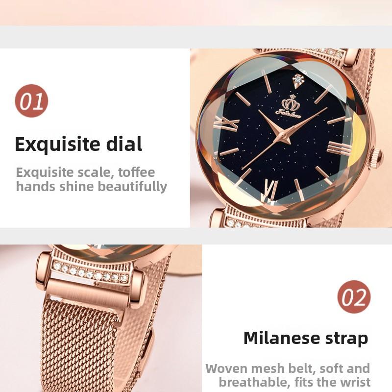 Часы Starry Sky Edge Кварцевые часы Тренд Водонепроницаемые Женские часы