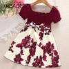 Summer Girls' Dress 2023 New Children's Floral Short-sleeved Printed Princess Dress Children's Clothing