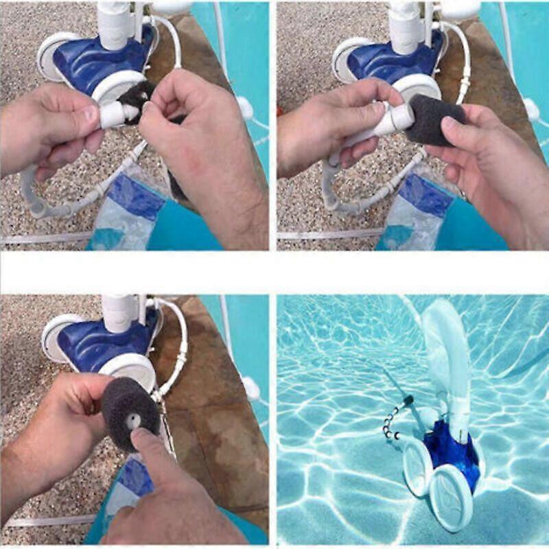 Anti-splash nozzle with 8 foam brushes for 280mm pool robot, equivalent to Tail Sweep Pro TSP10P