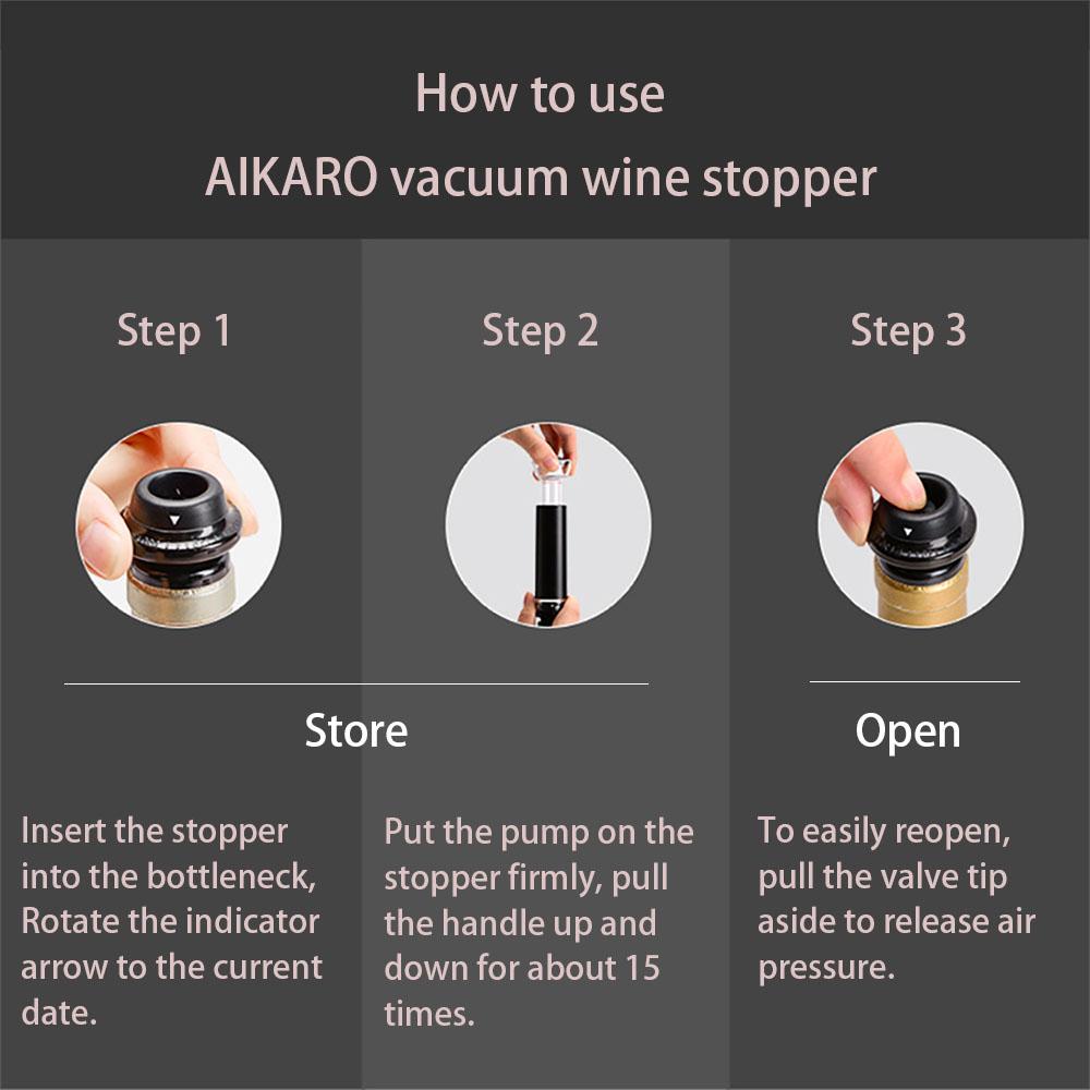 Вакуумный насос для вина с пробкой для бутылок, силиконовая пробка для вакуумного уплотнения, вакуумный упаковщик Wine Saver Preserver, черный