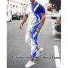 New Summer Men's Trousers Tracksuit Set Sportwear 3d Print Short Sleeve T Shirt+long Pants 2 Piece Suit Men Outfits Clothes