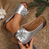 Women's Shoes Spring and Summer Slope Heel Thick-soled Fish Mouth Slippers Outer Slippers Flower Decoration