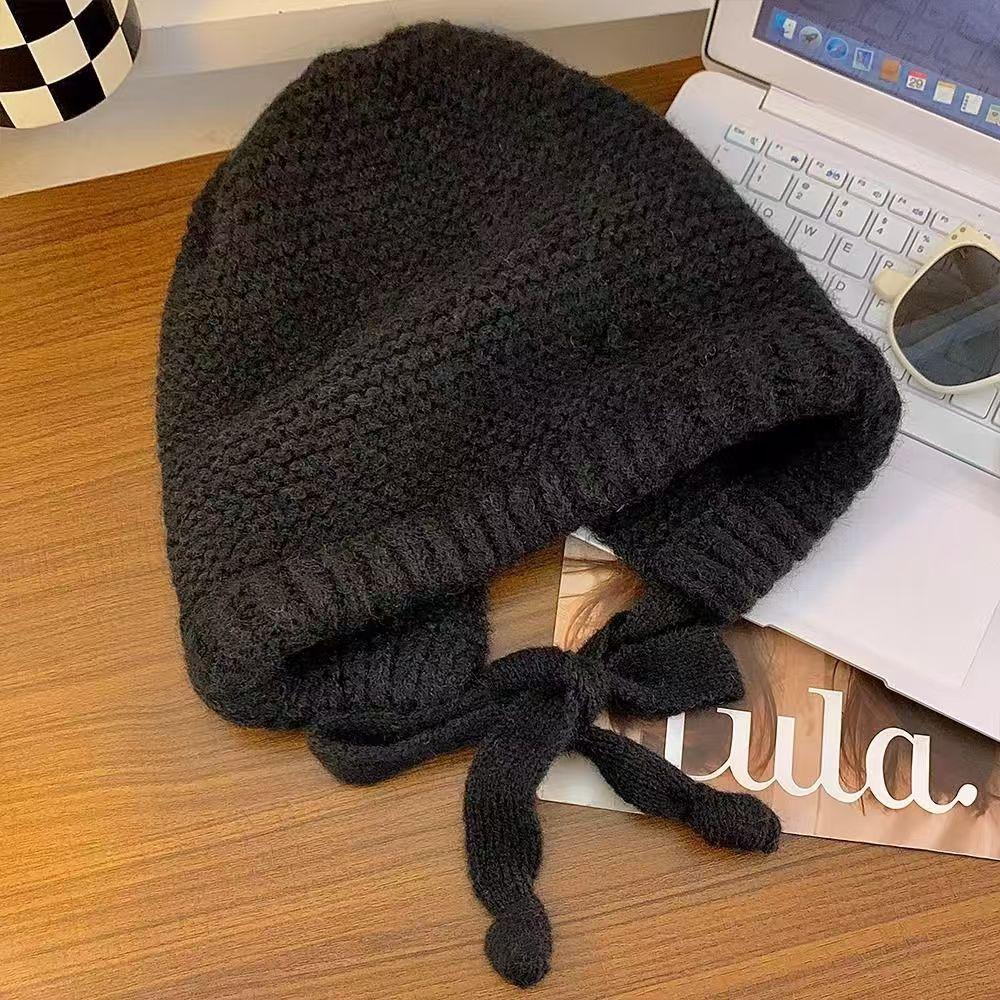 Winter New Cute Color Blocked Striped Letter Labeled Plush Ear Protection Hat Warm And Versatile Can Be Used As A Bag Lei Feng Hat
