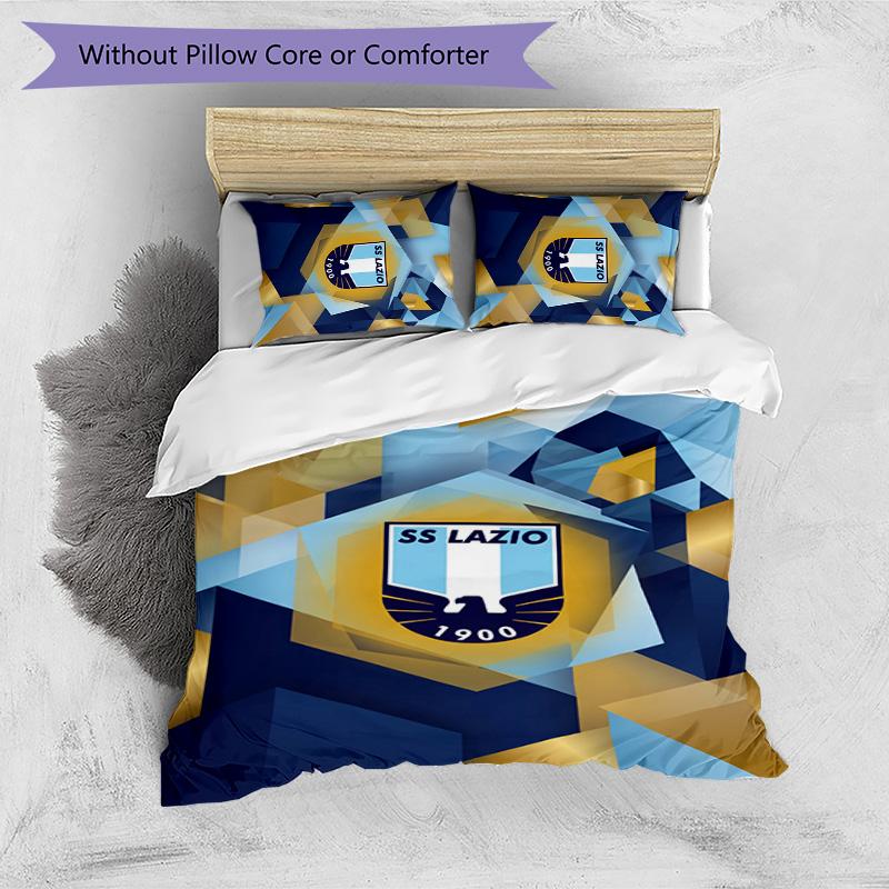 Lazio FC Printed 3PCS Bedding Set Breathable Duvet Cover with Pillowcases Decorative Bed Linen for Bedroom Home