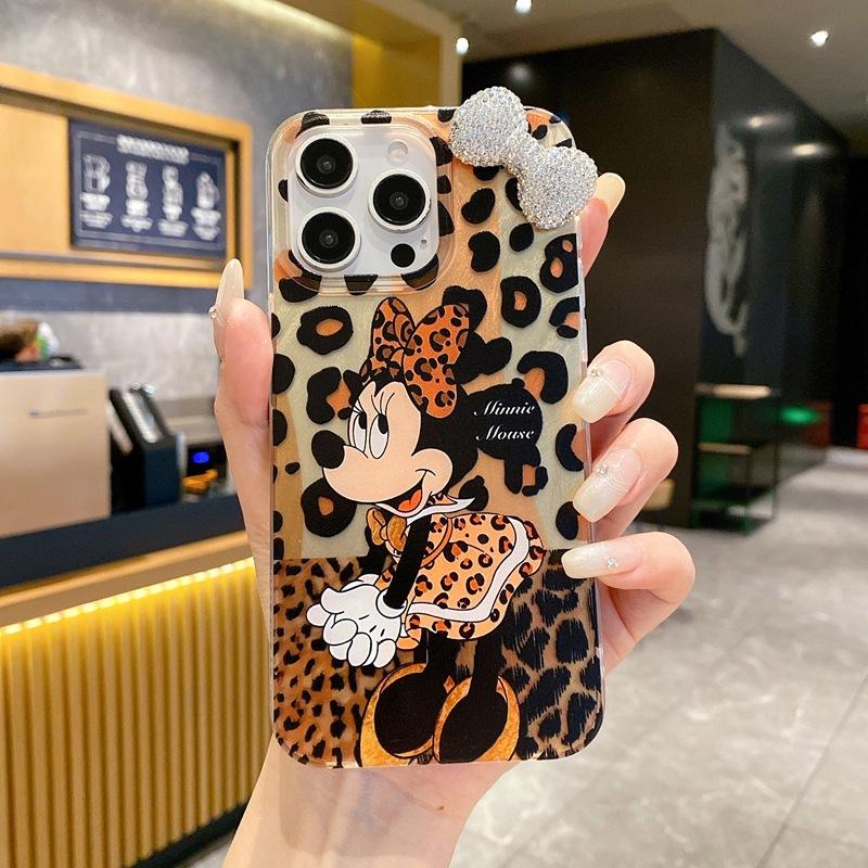 Девушка с леопардовым принтом подходит для чехла для мобильного телефона Huawei nova12, японская и корейская мультяшная анимация, трехмерный бант Glory X60i.