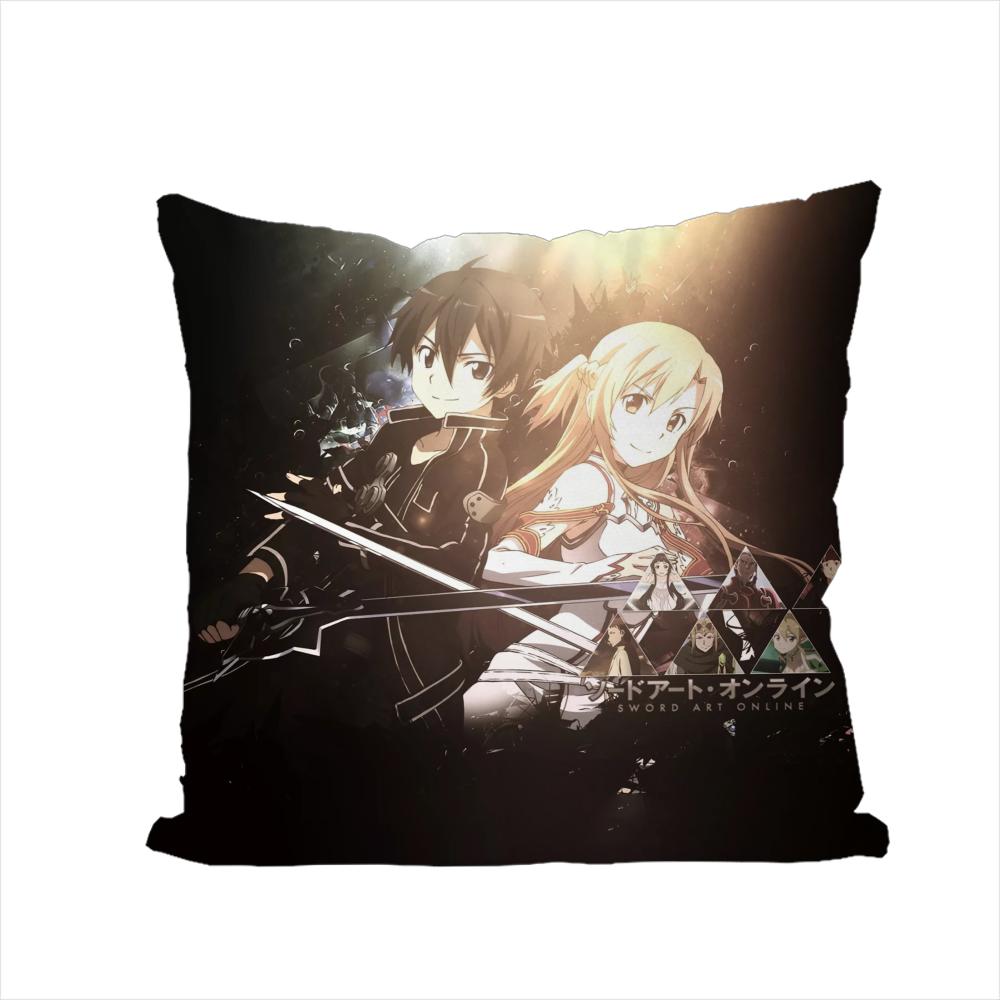 Наволочка Sword Art Online Для Автомобиля Дивана Декоративная Домашняя Двусторонняя Печать Плюшевая Квадратная Подушка-Плед Чехол