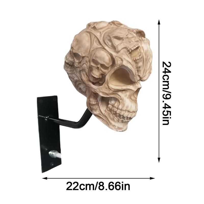 Держатель для шлема мотоцикла в форме черепа, стойка для хранения шлема, настенное крепление, вешалка для шляп из смолы для пальто, кепок, бейсбольных мячей и шлема для регби