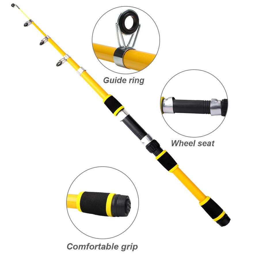 FTK Fibreglass Fishing Rod 1.8M/5.9FT Outdoor Sports Travel Telescopic Fishing Rod Portable Fishing Rod Christmas Gift