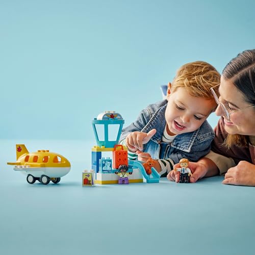 LEGO Duplo Город Duplo Первый аэропорт Игрушка, Подарок на день рождения, Обучающие кубики, Мальчики и девочки, Возраст 18 месяцев, 2 года, 4 года, Ролевая игра, V