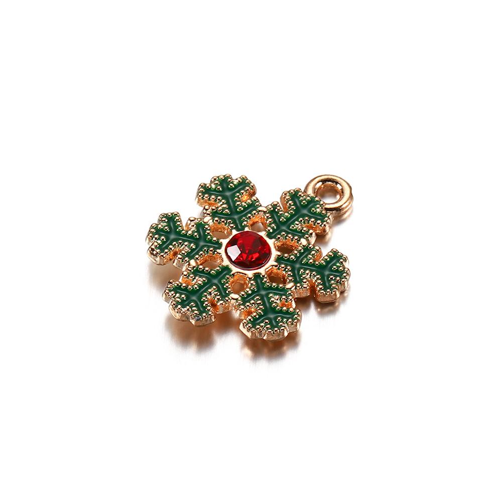 10Pcs Christmas Charms Pendants Enamel Bracelet Party Home Metal Craft Decoration Tree Hanging DIY Jewelry Making Accessories