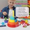Детский деревянный радужный арочный мост 4-в-1, stacking blocks, игрушка для раннего развития