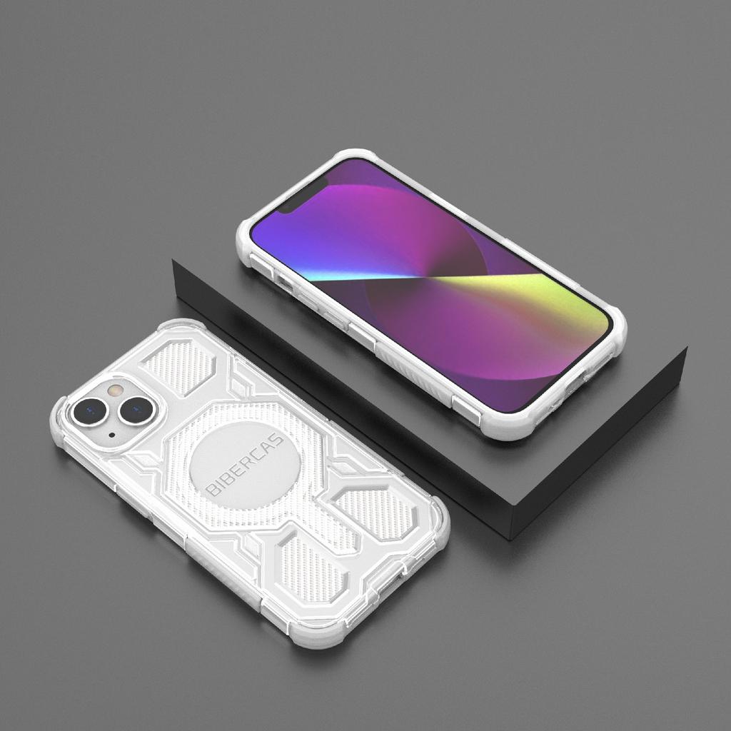 BIBERCAS J-16 Transparent Series For iPhone 14/13 Case Compatible with MagSafe TPU+PC Phone Cover