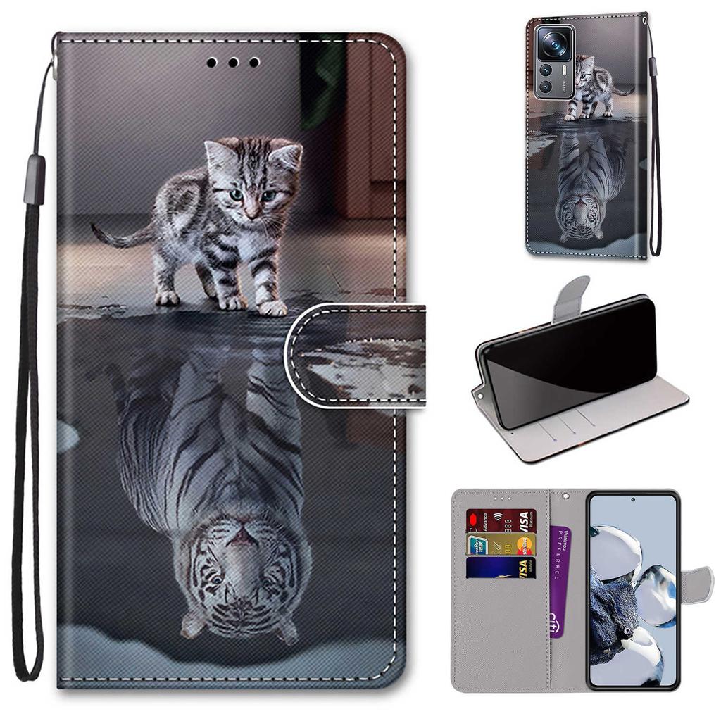 Fashion 3D Painted Pattern Phone Cover Lanyard Flip Leather Case For Xiaomi Poco Redmi Google Pixel