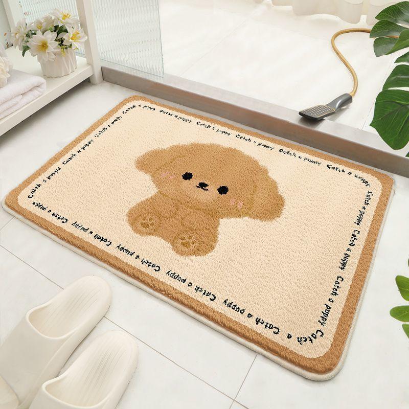 Впитывающий коврик для ванной комнаты Милый коврик для ванной двери Грязный Нескользящий коврик Ковер для туалета Коврик для двери туалета Бытовой
