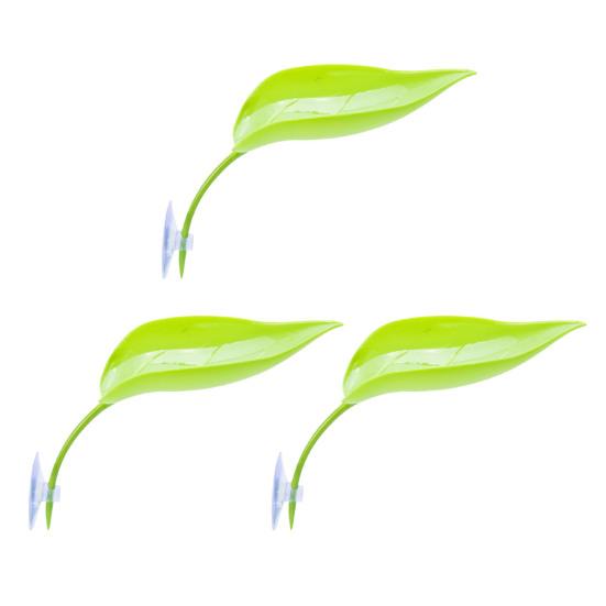 3 Pcs Turtle Basking Platform Leaf Shape Bearded Dragon Basking Platform with Suction Cups Tree Frog Tank Accessories for Leopard Gecko Tank Decor