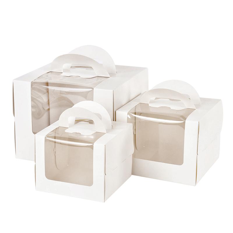 5/10Pcs Portable Cake Box with Clear Window Paper Gift Packaging Box Wedding Birthday Party Muffin Cake Container Baby Shower