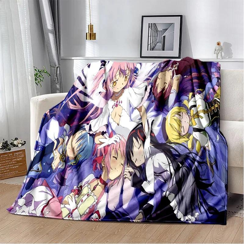 Одеяло с рисунком Puella Magi Madoka Magica, мягкое одеяло для дома, спальни, кровати, дивана, пикника, путешествия, офиса, детское одеяло