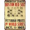 Винтажная алюминиевая металлическая табличка Boston Red Sox Чемпионы Мировой серии 1903 года Декор стены паба, гаража, мужской берлоги 8x12