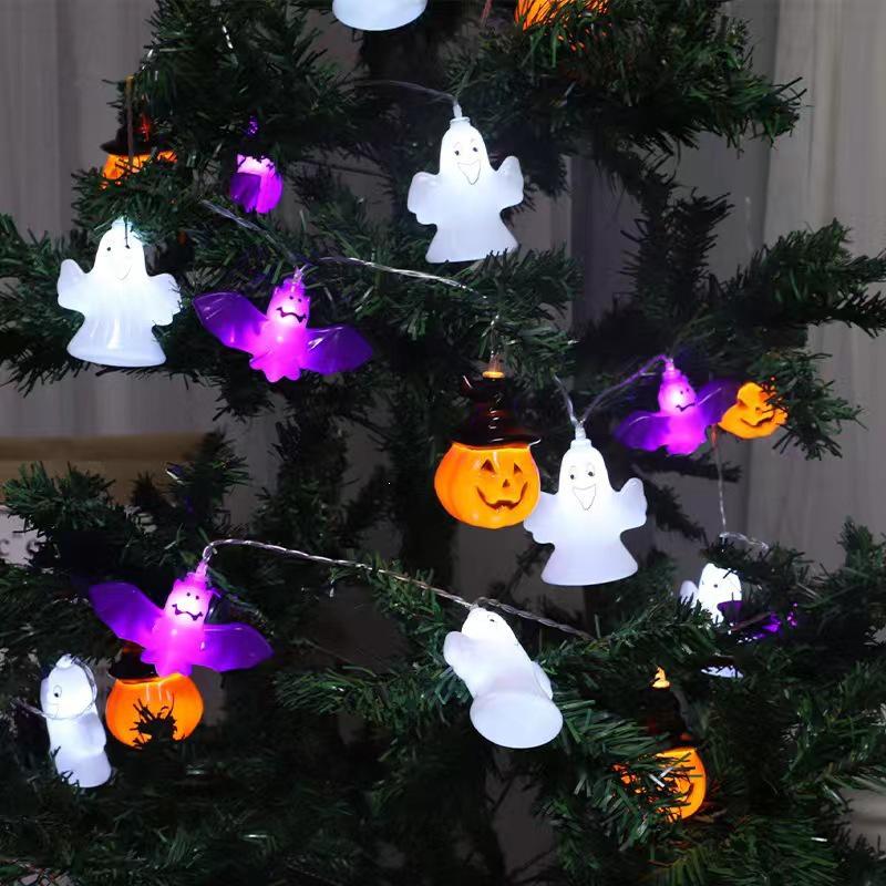 Светодиодные декоративные гирлянды на Хэллоуин: Батарейные гирлянды: Тыква, Призрак, Глаз и Череп