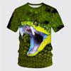 Men's T-Shirt Quick Drying Tops Summer Fashion Street Short Sleeve Tee Shirts Snake 3D Graphic Print Tees Oversized Male Clothing