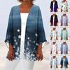 Women's Casual Fashion Retro Printed Lightweight Medium Length Jacket Cardigan