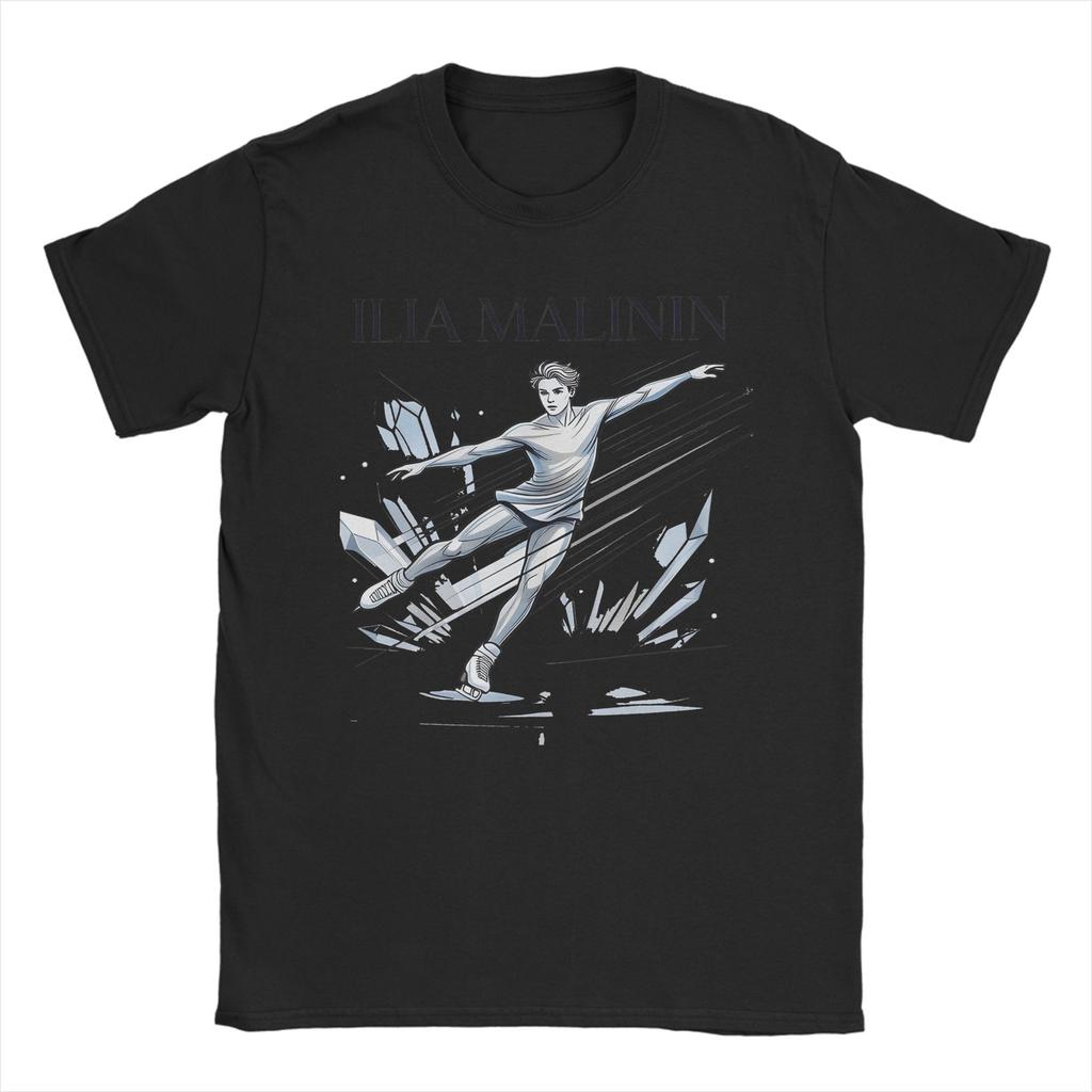 Mens TShirt Ilia Malinin Cartoon Style Creative Cotton Tees Short Sleeve T Shirt Crew Neck Tops Plus Size