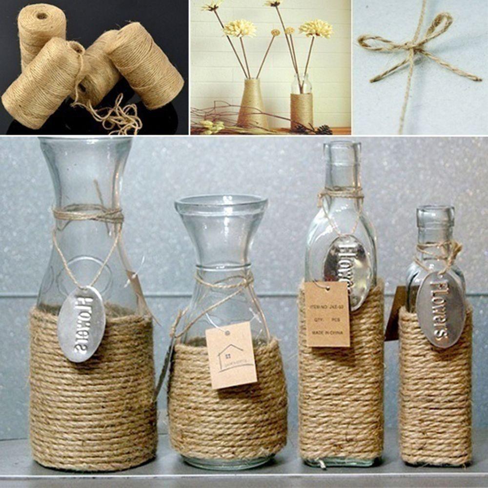 100 Meters Cord Parts Home Decor DIY Crafts Dry Twine Jute Rope String Thread